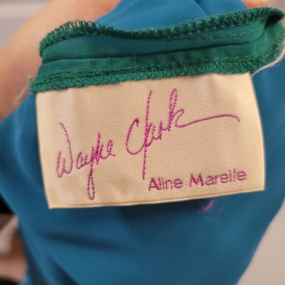 Vintage Wayne Clark Aline Marelle Dress Formal Evening Dress - Drapery - Picture 3 of 16